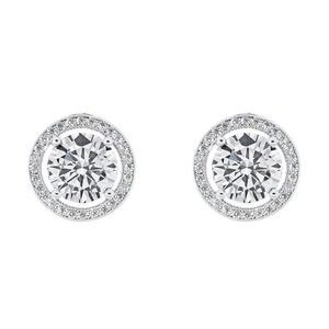 New Cate & Chloe Ariel 18k White Gold Plated Halo Stud Crystal Earrings